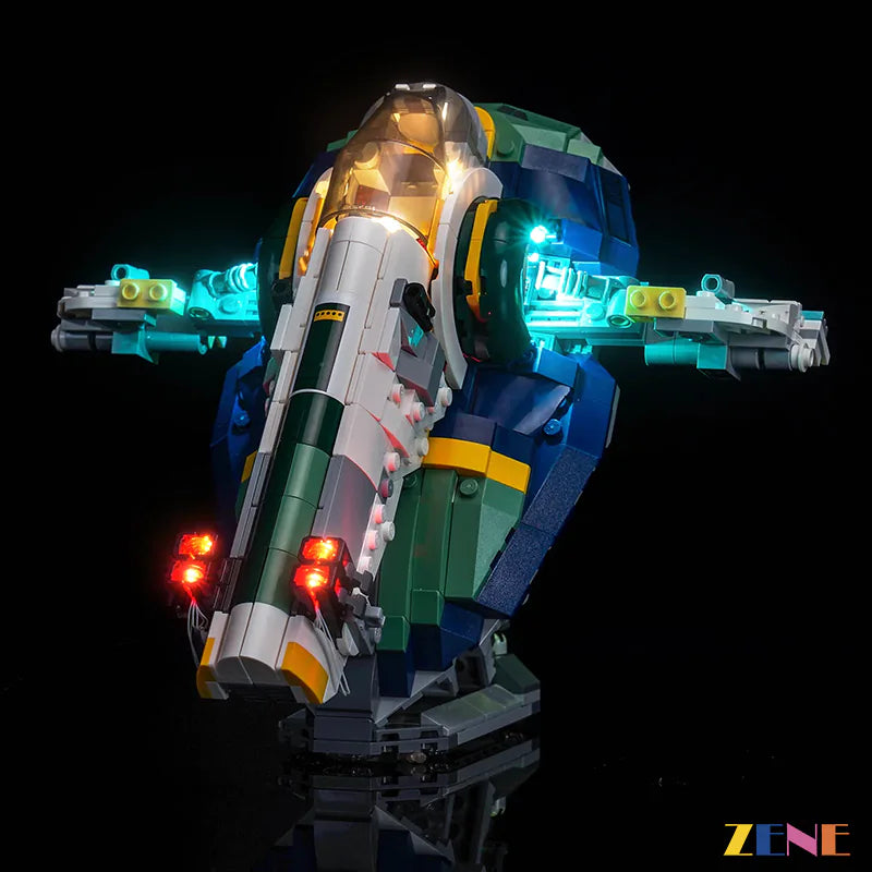 bounty hunter starship sci-fi lighting zones - ZENE Bricks Light Kit for LEGO® Jango Fett's Starship #75433