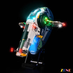 red beacons and yellow cockpit lighting - ZENE Bricks Light Kit for LEGO® Jango Fett's Starship #75433