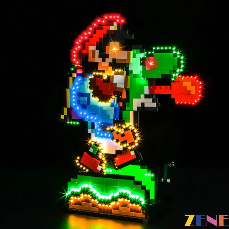 zene bricks Light Kit for LEGO Super Mario World Mario Yoshi #71438