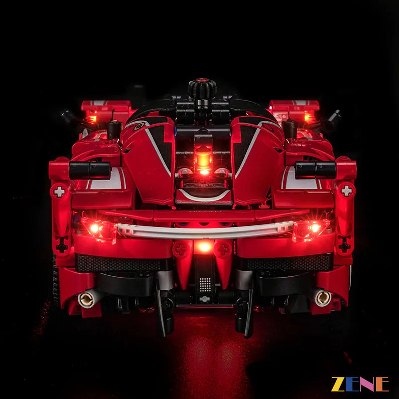 museum quality Ferrari shelf lighting - ZENE Bricks Light Kit for LEGO® Ferrari FXX K #42212