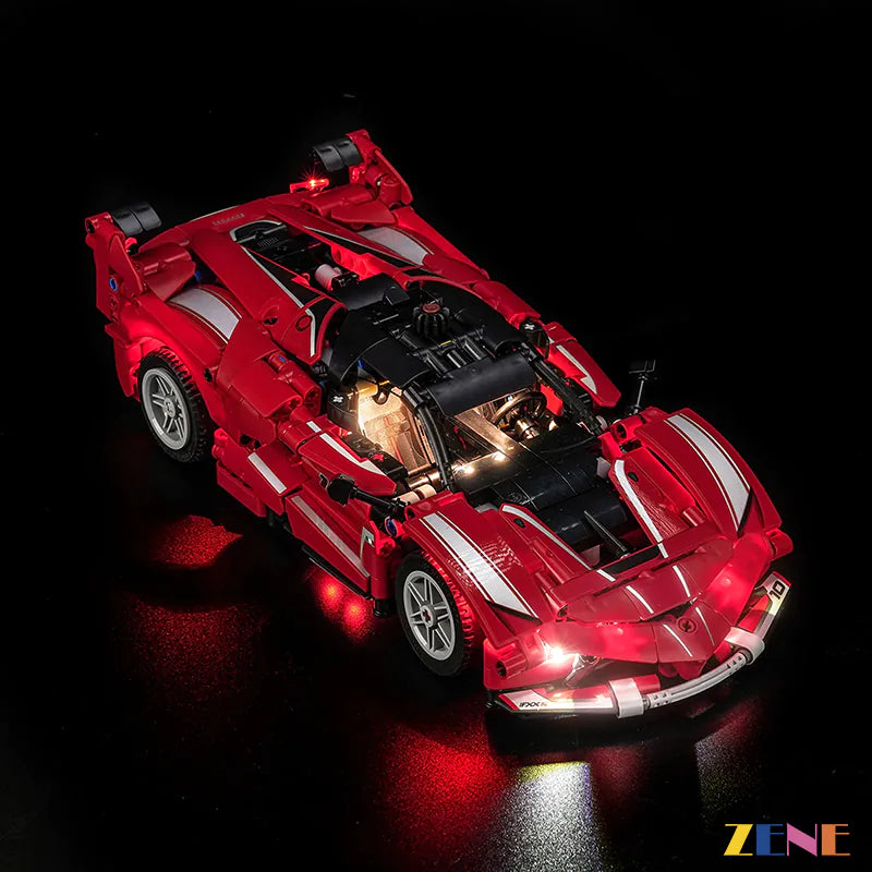 track machine aerodynamic LED details - ZENE Bricks Light Kit for LEGO® Ferrari FXX K #42212