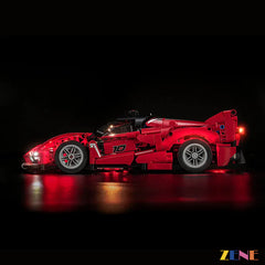 Technic Ferrari red accent lighting - ZENE Bricks Light Kit for LEGO® Ferrari FXX K #42212