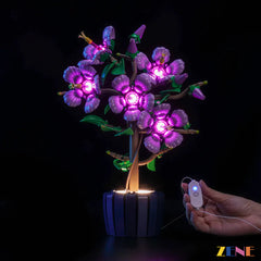 lavender hibiscus petals and stamens warm glow - ZENE Bricks Light Kit for LEGO® The Hibiscus #10372
