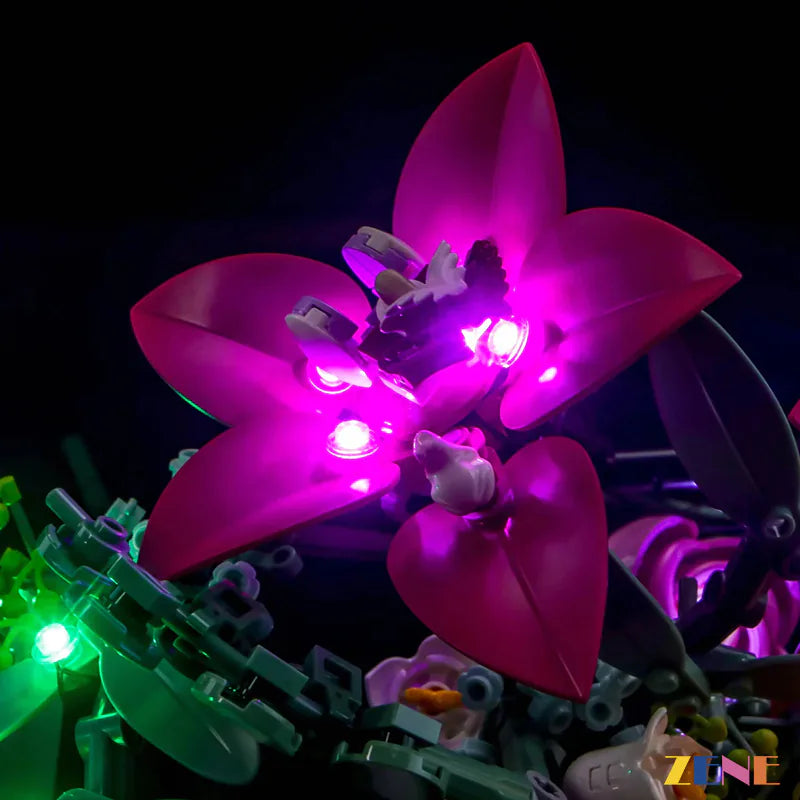 zene bricks Light Kit for LEGO Pretty Pink Flower Bouquet #10342