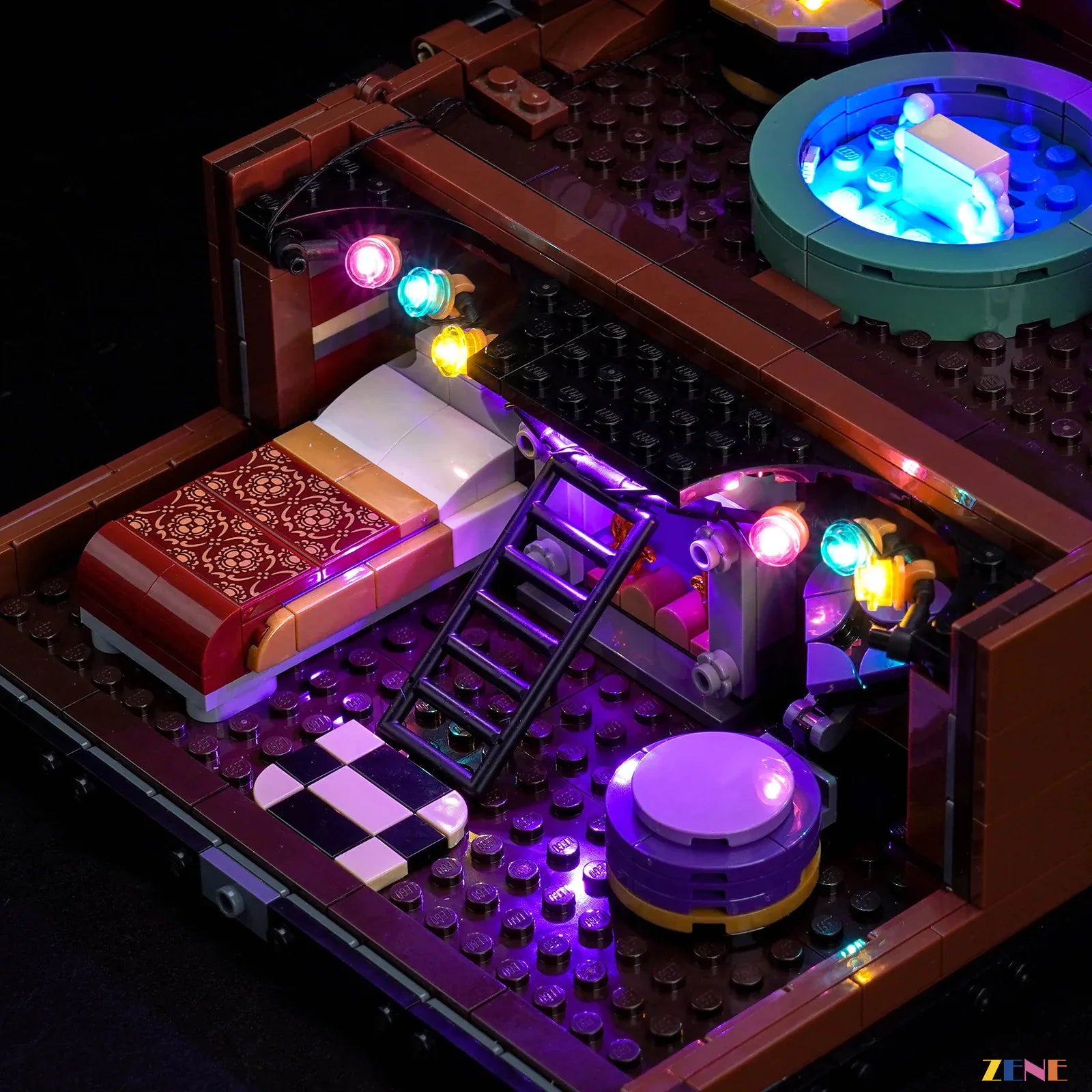 Wednesday apartment mysterious display lighting - ZENE Bricks Light Kit for LEGO® Thing's Apartment #76785