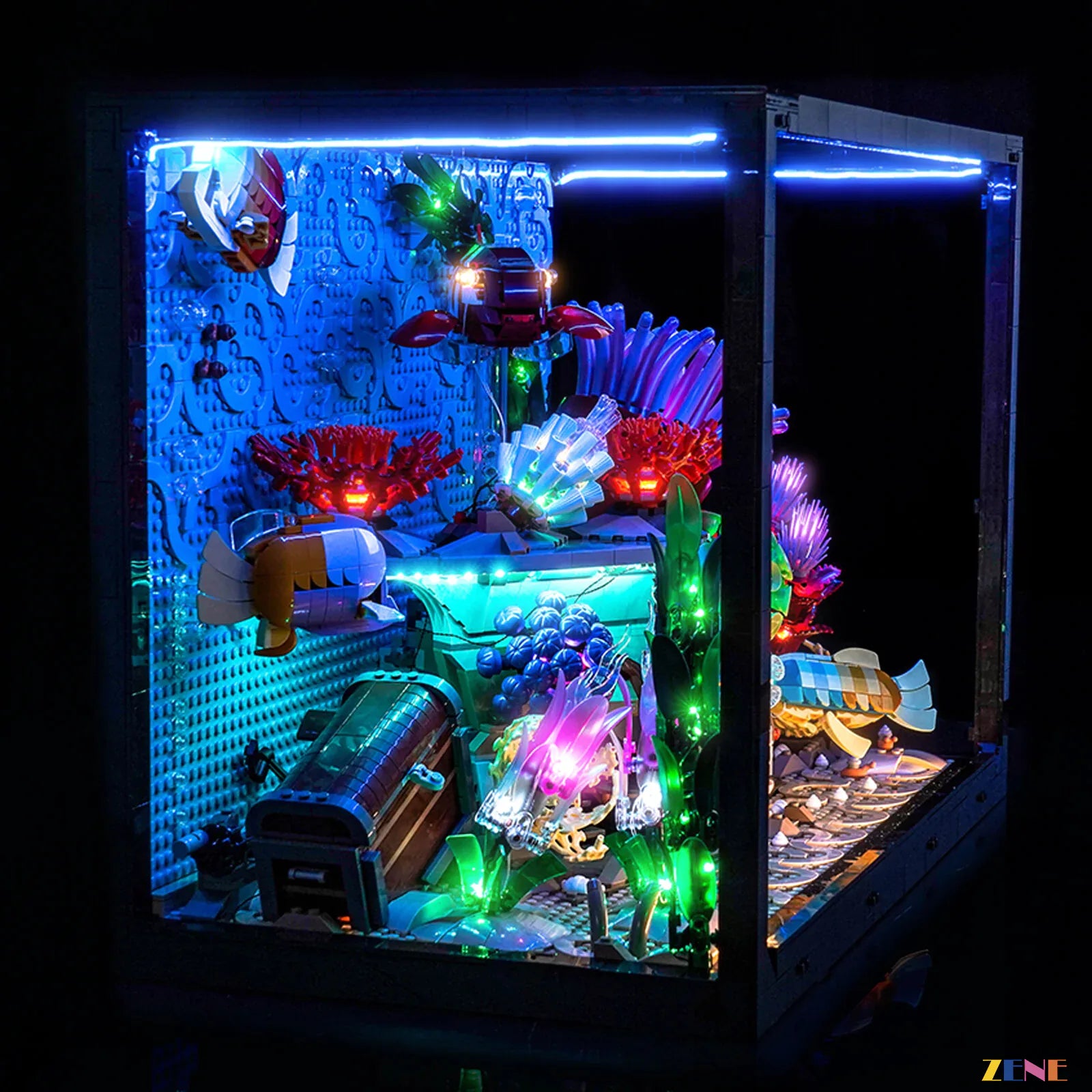 Icons aquarium shelf display lighting - ZENE Bricks Light Kit for LEGO® Tropical Aquarium #10366