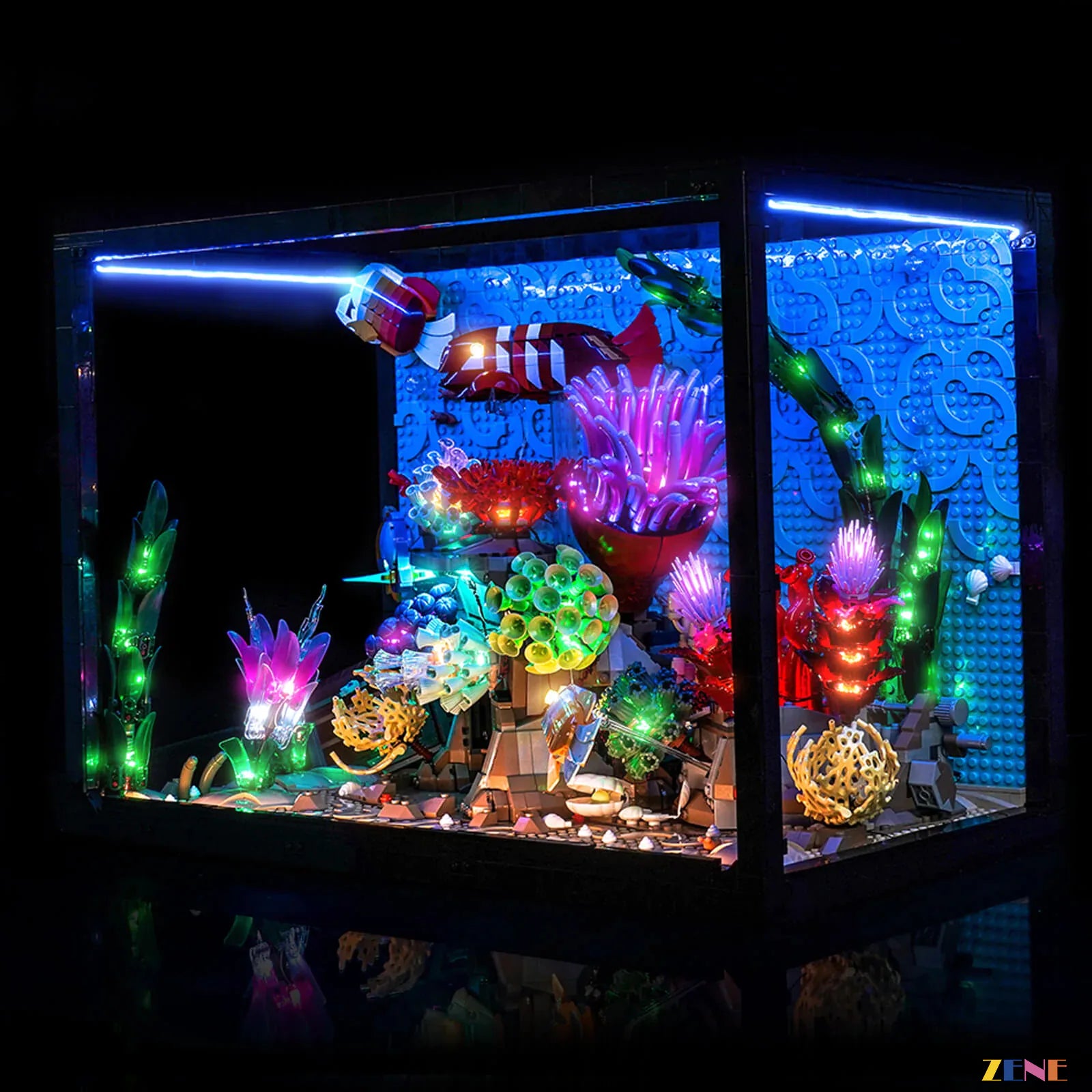 tropical fish tank night display glow - ZENE Bricks Light Kit for LEGO® Tropical Aquarium #10366