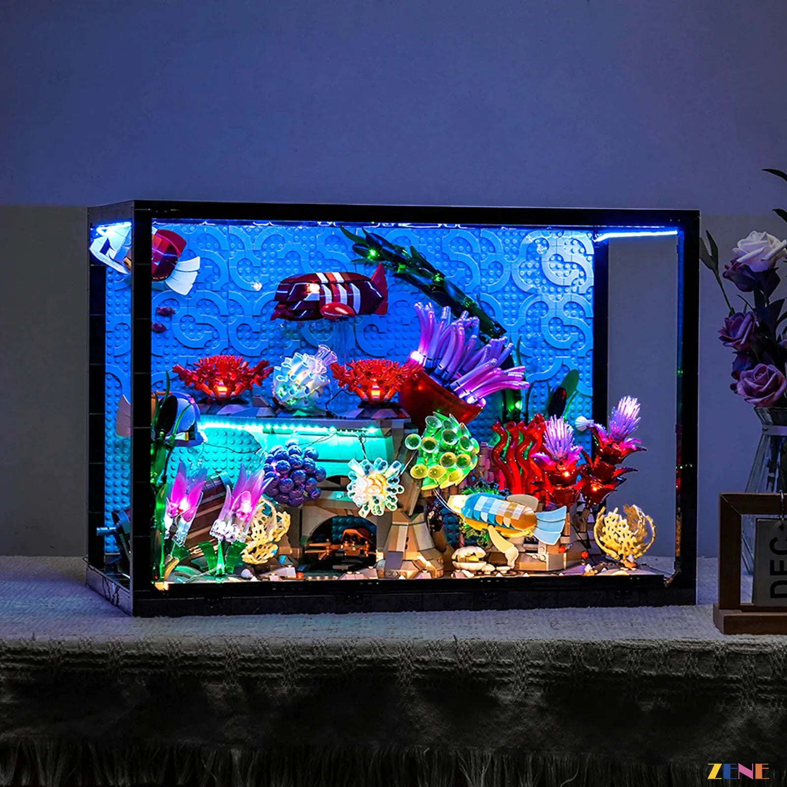 underwater display vibrant LED upgrade - ZENE Bricks Light Kit for LEGO® Tropical Aquarium #10366
