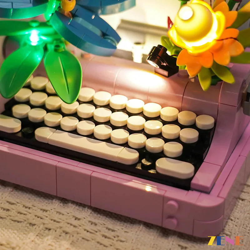 zene bricks Light Kit for LEGO Typewriter with Flowers #31169