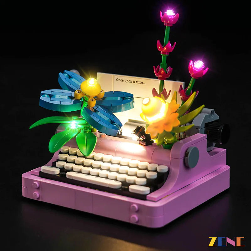 zene bricks Light Kit for LEGO Typewriter with Flowers #31169