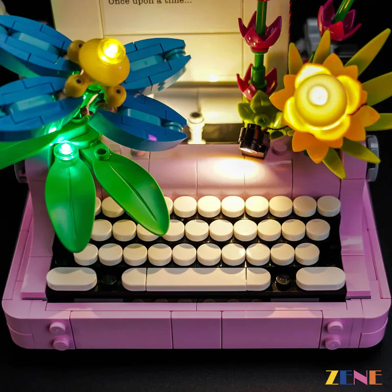 zene bricks Light Kit for LEGO Typewriter with Flowers #31169