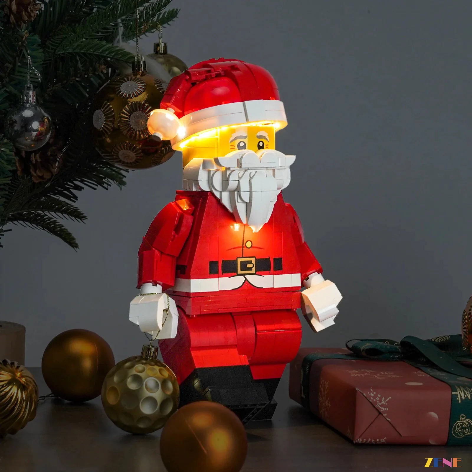 zene bricks LEGO Up-Scaled Santa Minifigure Light Kit for #40820