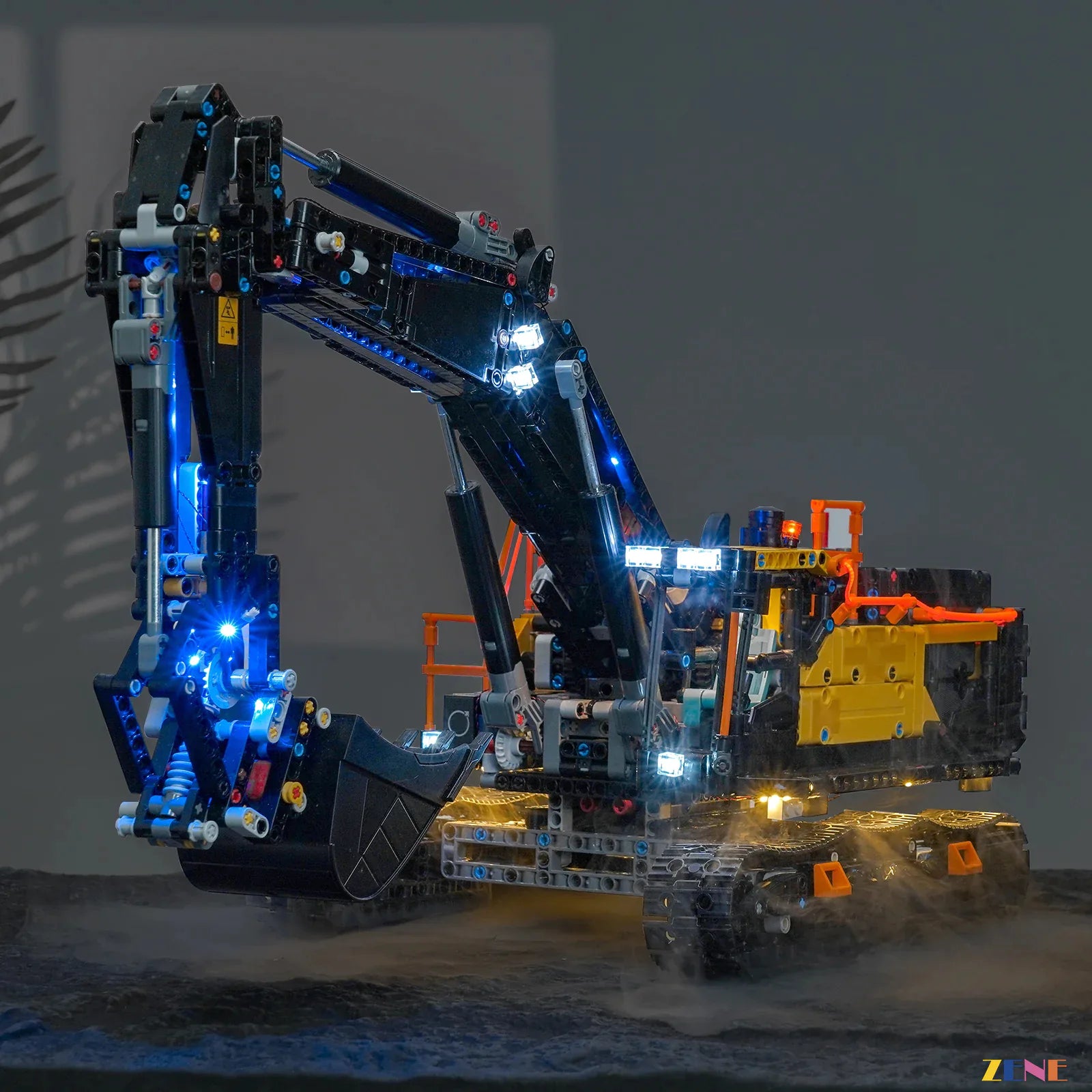 Volvo excavator cool work light display - ZENE Bricks Light Kit for LEGO® Volvo EC500 Hybrid Excavator #42215