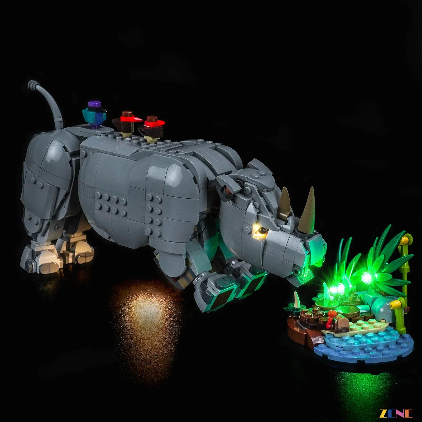 zene bricks LEGO Wild Animals: Majestic Rhino with Birds Light Kit for #31171