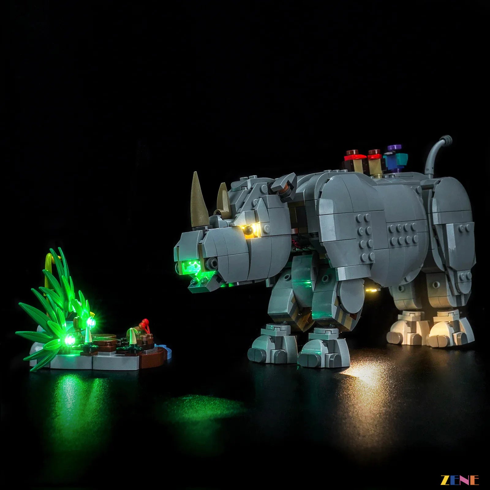 zene bricks LEGO Wild Animals: Majestic Rhino with Birds Light Kit for #31171