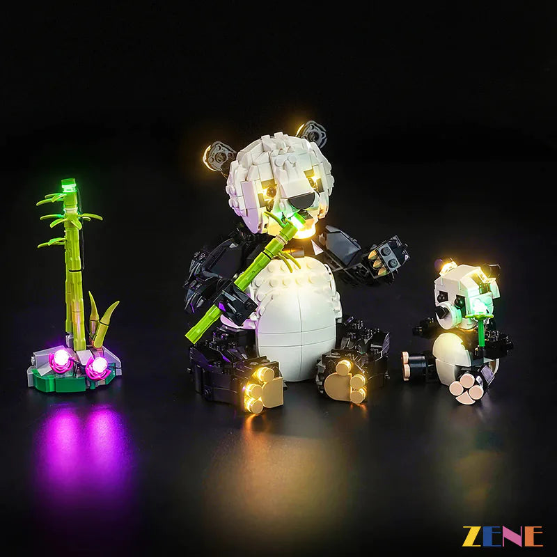 zene bricks Light Kit for LEGO Wild Animals Panda Family 31165