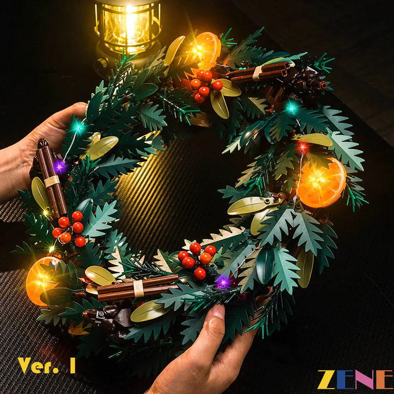 zene bricks Light Kit for LEGO Wreath #10340 Christmas