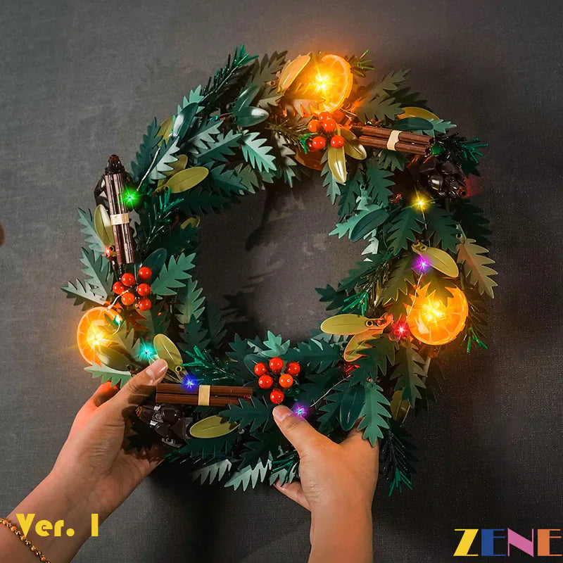 zene bricks Light Kit for LEGO Wreath #10340 Christmas