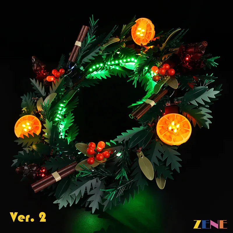 zene bricks Light Kit for LEGO Wreath #10340 Christmas