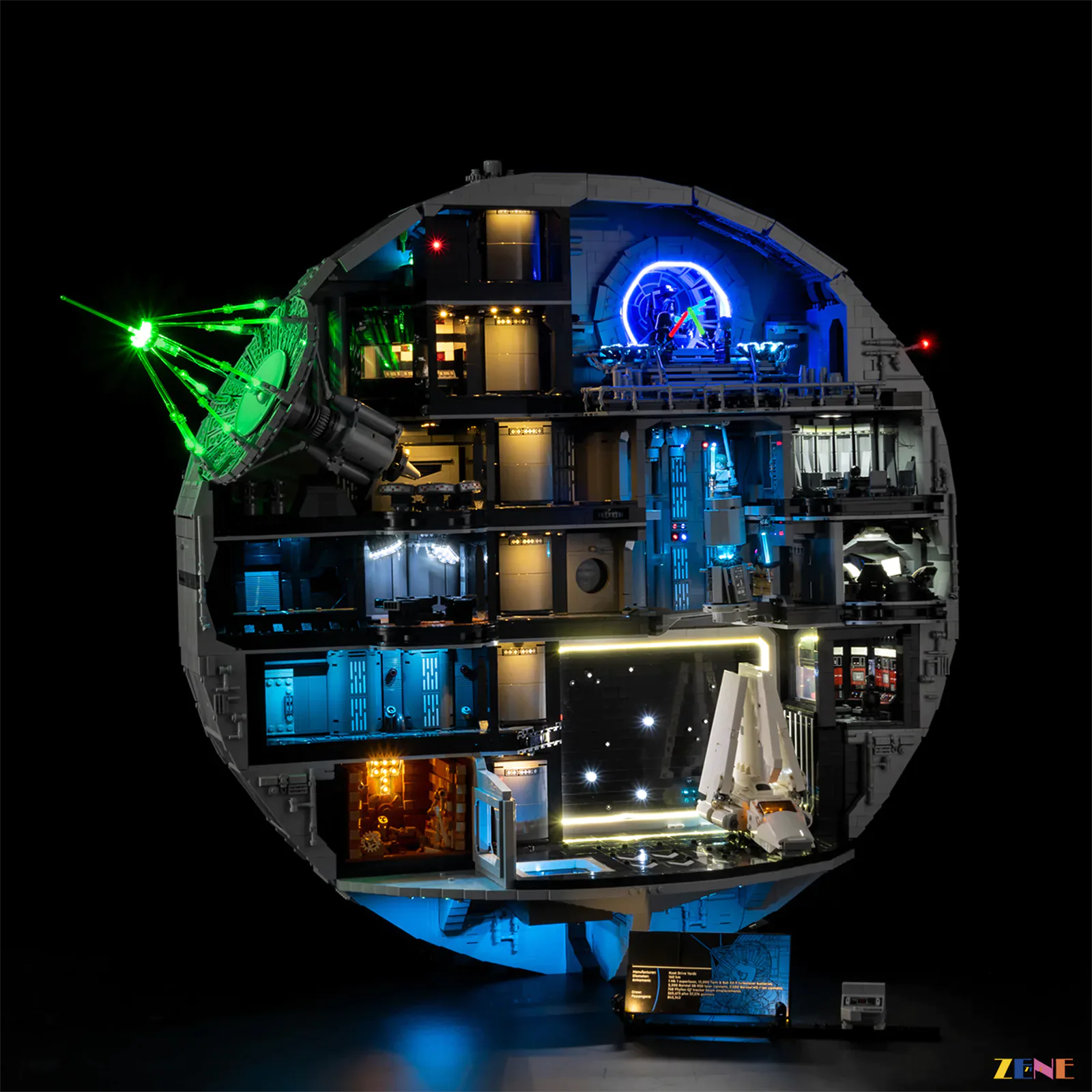 UCS Death Star command center glow - ZENE Bricks Light Kit for LEGO® Death Star #75419 Ver.2