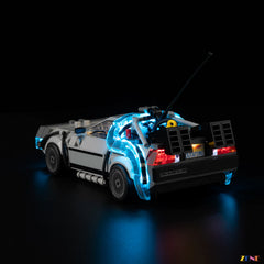 blue energy trail display effect - ZENE Bricks Light Kit for LEGO® Time Machine from Back to the Future #77256 2026 Release