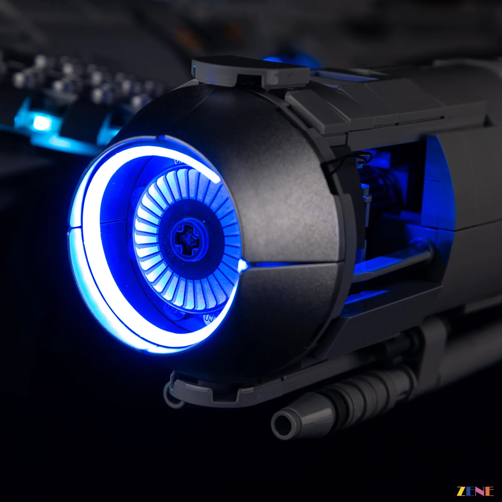 engine housing blue illumination detail - ZENE Bricks Light Kit for LEGO® The Mandalorian's N-1 Starfighter #75442 Ver.2