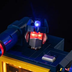 Soundwave Ver.2 blue head red chest and cassette glow - ZENE Bricks Light Kit for LEGO® Transformers Soundwave #10358 Ver. 2