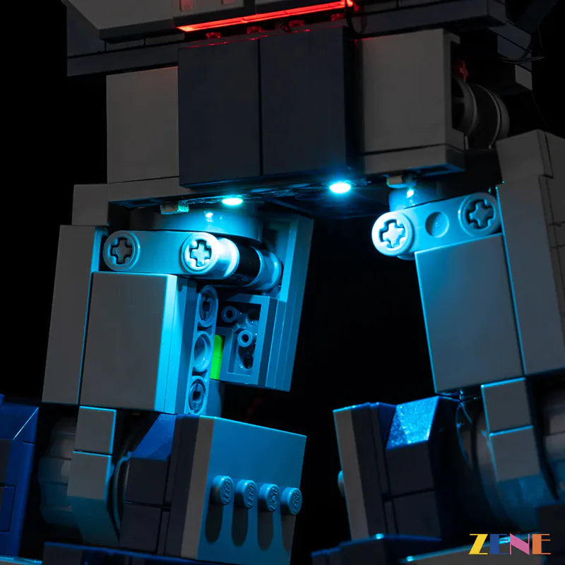 Soundwave Ver.2 blue head red chest and cassette glow - ZENE Bricks Light Kit for LEGO® Transformers Soundwave #10358 Ver. 2