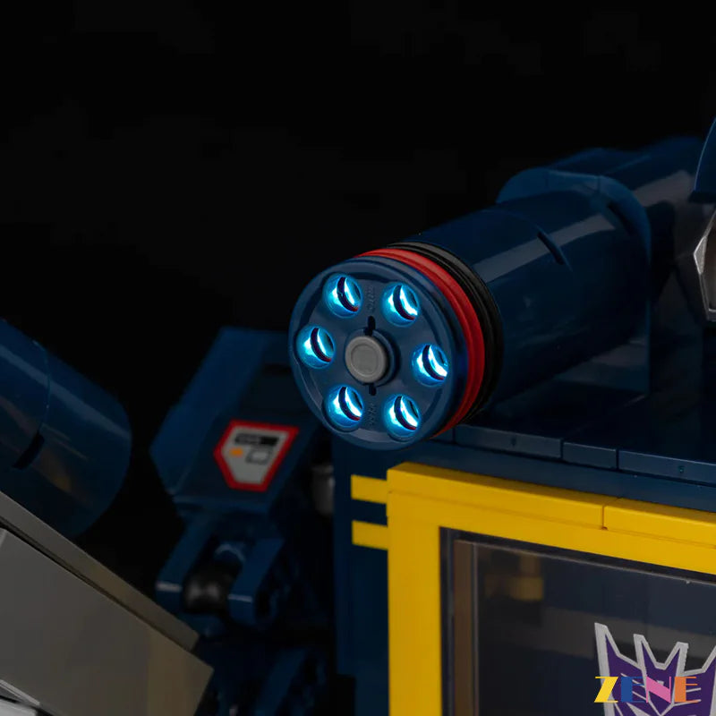 Soundwave Ver.2 blue head red chest and cassette glow - ZENE Bricks Light Kit for LEGO® Transformers Soundwave #10358 Ver. 2