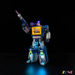 Soundwave Ver.2 blue head red chest and cassette glow - ZENE Bricks Light Kit for LEGO® Transformers Soundwave #10358 Ver. 2