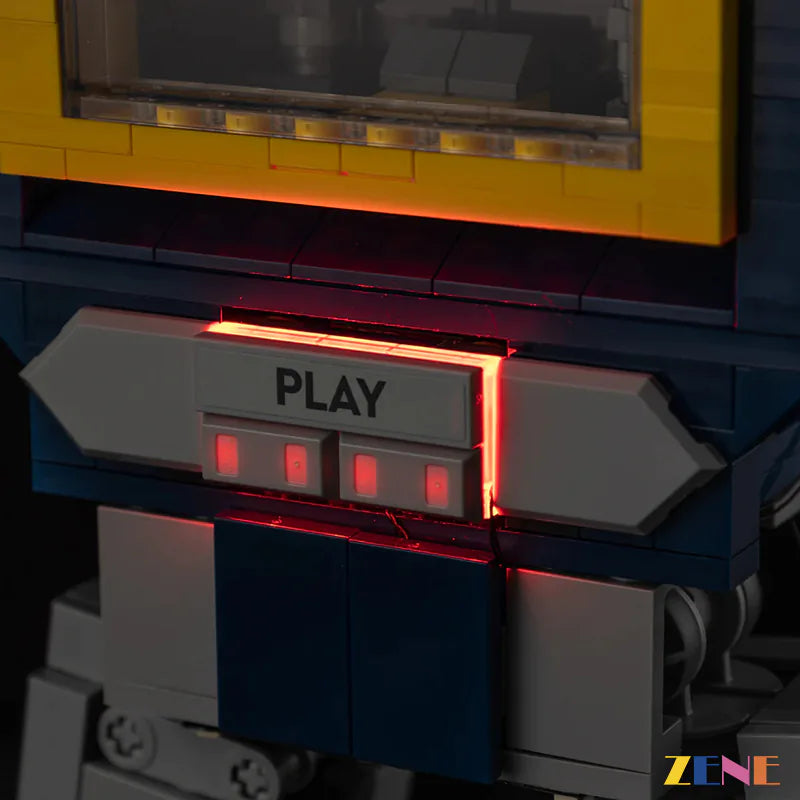 Soundwave Ver.2 blue head red chest and cassette glow - ZENE Bricks Light Kit for LEGO® Transformers Soundwave #10358 Ver. 2