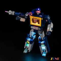 Soundwave Ver.2 blue head red chest and cassette glow - ZENE Bricks Light Kit for LEGO® Transformers Soundwave #10358 Ver. 2