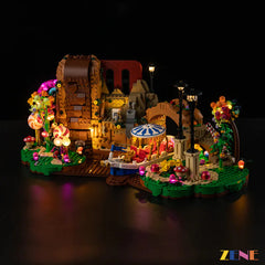 warm lamppost factory entrance lights - ZENE Bricks Light Kit for LEGO® Willy Wonka the Chocolate Factory #21360