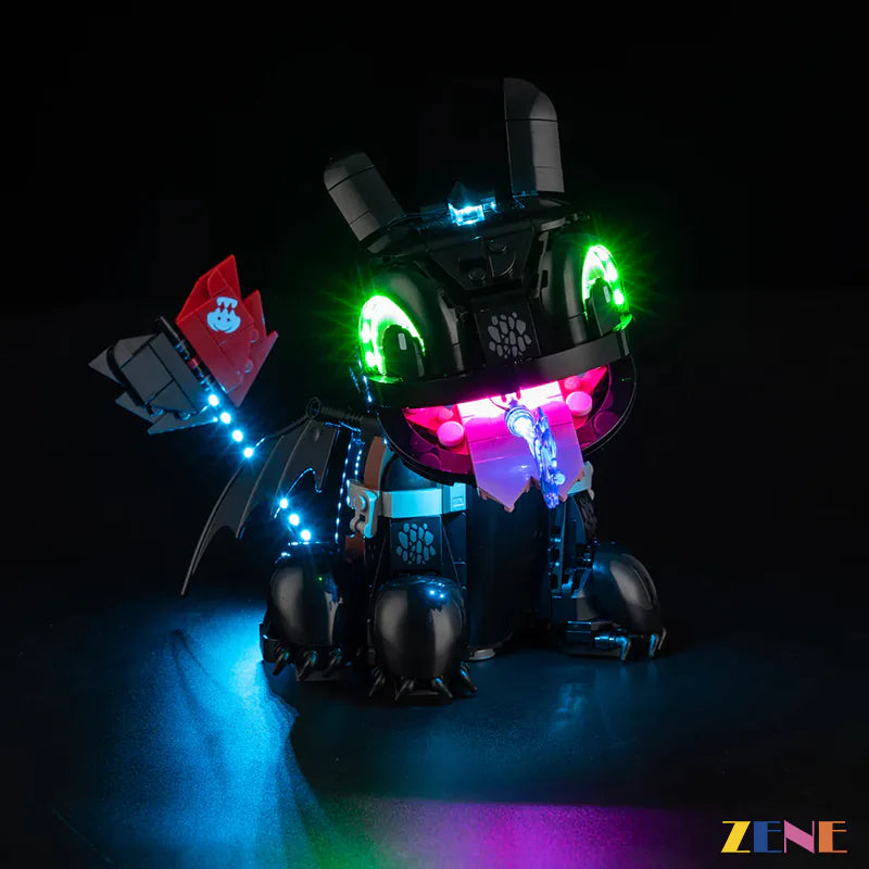 complete Toothless illumination upgrade - ZENE Bricks Light Kit for LEGO® Dragon Toothless #10375 Ver2