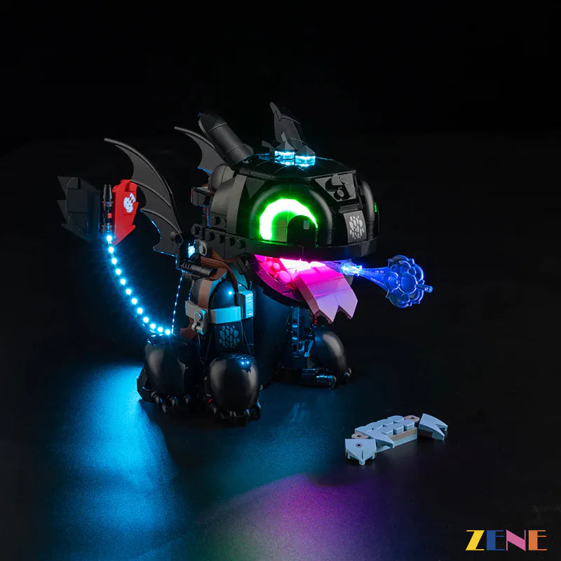 Toothless green eye dragon glow - ZENE Bricks Light Kit for LEGO® Dragon Toothless #10375 Ver2