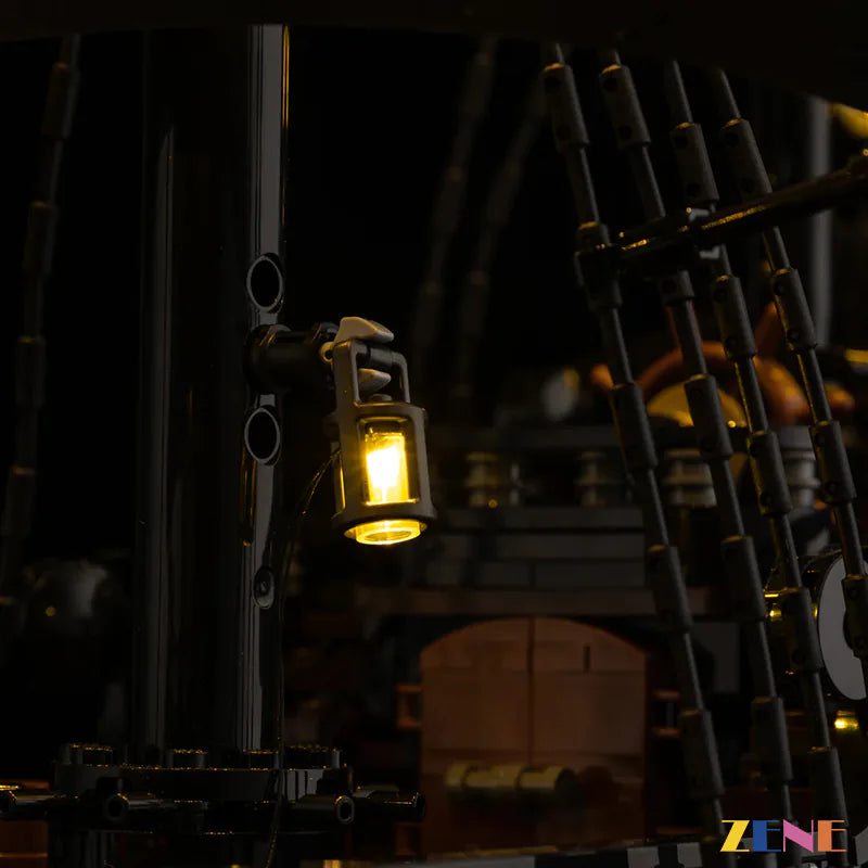 stern cabin cinematic LED detail - ZENE Bricks Light Kit for LEGO® Jack Sparrow's Pirate Black Pearl Ship #10365 Ver.3