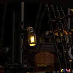 stern cabin cinematic LED detail - ZENE Bricks Light Kit for LEGO® Jack Sparrow's Pirate Black Pearl Ship #10365 Ver.3