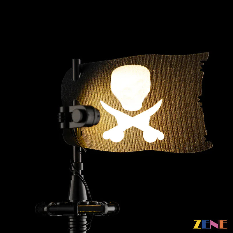 mast lanterns and hull glow upgrade - ZENE Bricks Light Kit for LEGO® Jack Sparrow's Pirate Black Pearl Ship #10365 Ver.3