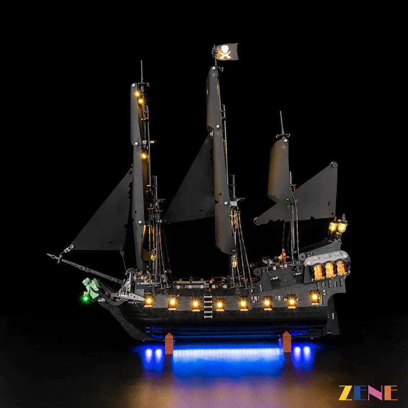 blue moonlit ocean base illumination - ZENE Bricks Light Kit for LEGO® Jack Sparrow's Pirate Black Pearl Ship #10365 Ver.3