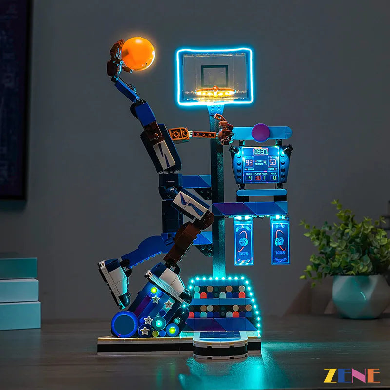 basketball scoreboard rim and banner arena glow - ZENE Bricks Light Kit for LEGO® Nike Slam Dunk #43010