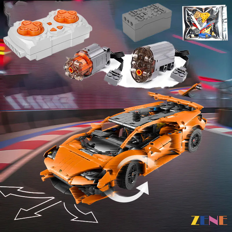 zene bricks Power Functions for LEGO Lamborghini Huracán Tecnica Orange #42196 RC Motorized