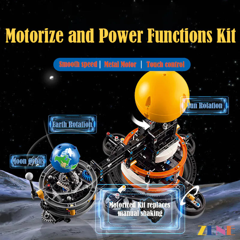 zene bricks Motorized Kit for LEGO Planet Earth and Moon in Orbit Technic Power Functions #42179