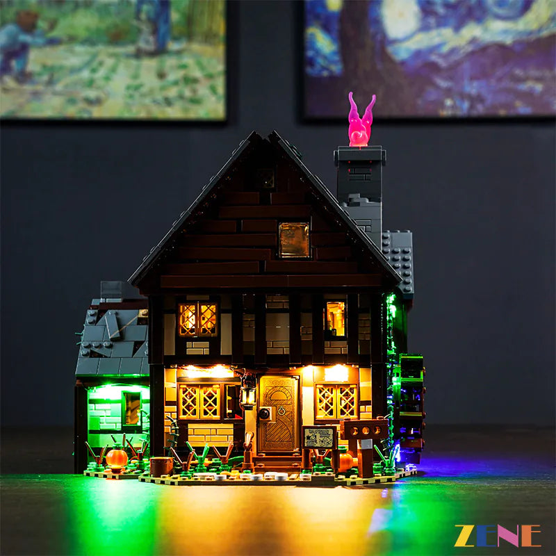 zene bricks Light Kit for LEGO Disney Hocus Pocus Sanderson Sisters' Cottage #21341 Halloween