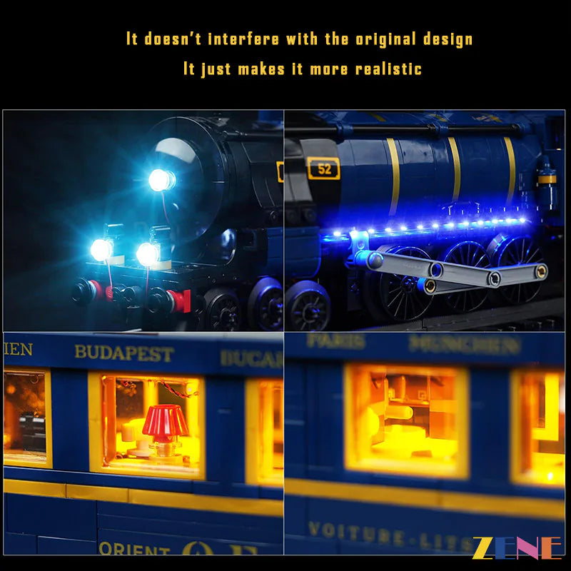 blue side light wheel details - ZENE Bricks Light Kit for LEGO® Orient Express Train #21344