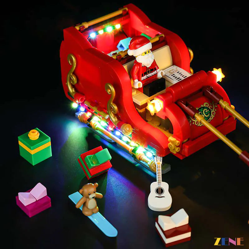 zene bricks Light Kit for Santa's Sleigh Reindeer #40499