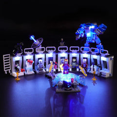 Tony Stark armor hall suits and workshop lighting - ZENE Bricks Light Kit for LEGO® Tony Stark Armored Hall #76125