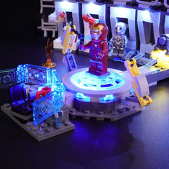Tony Stark armor hall suits and workshop lighting - ZENE Bricks Light Kit for LEGO® Tony Stark Armored Hall #76125