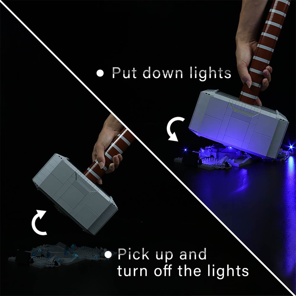 zene bricks LEGO Thor's hammer #76209 Light Kit