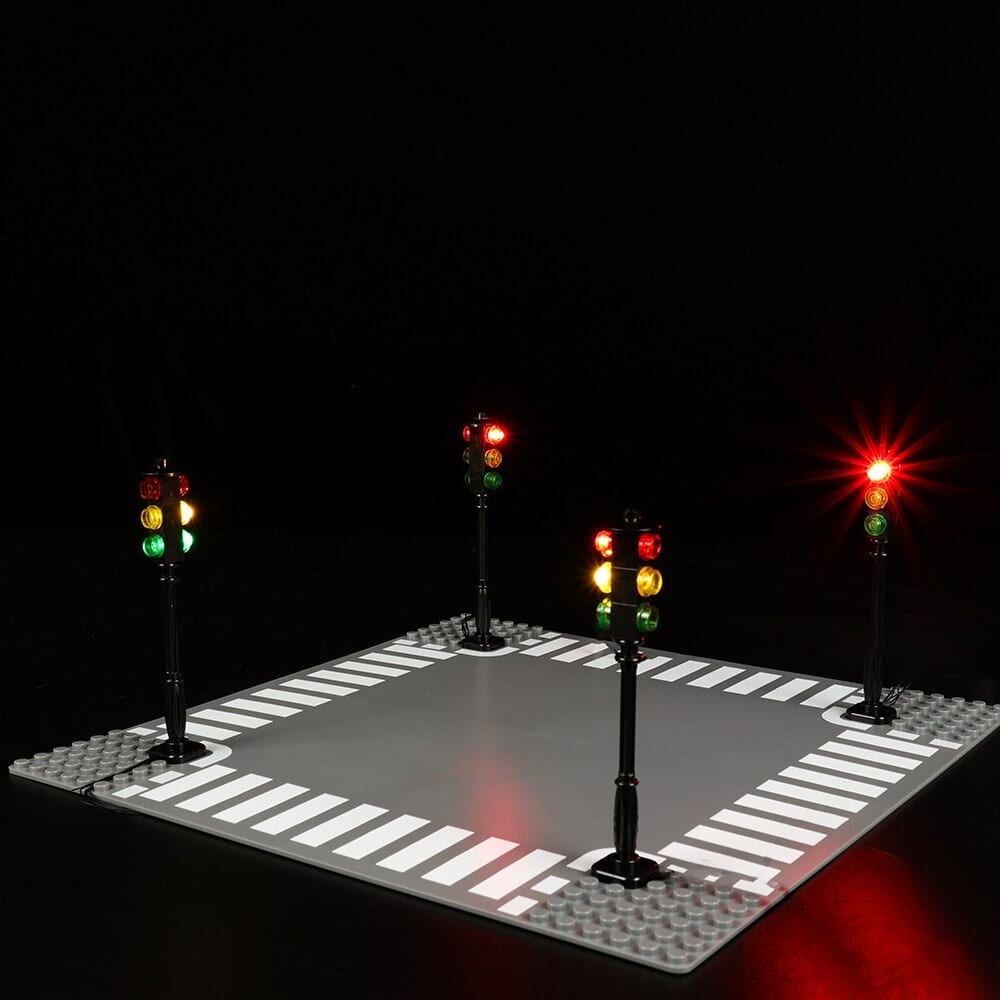 zene bricks MOC Accessory 1 Pcs Street Traffic Signal LED Light