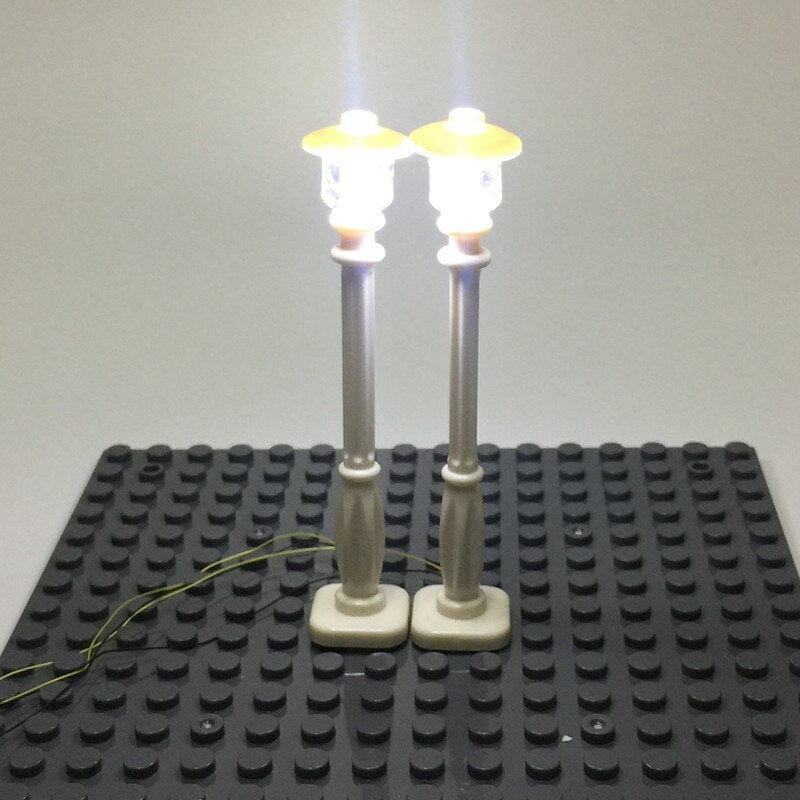 zene bricks MOC Accessory LED Lamp Post Street Light / Spotlight / Traffic Light For City Series Bricks Block Model